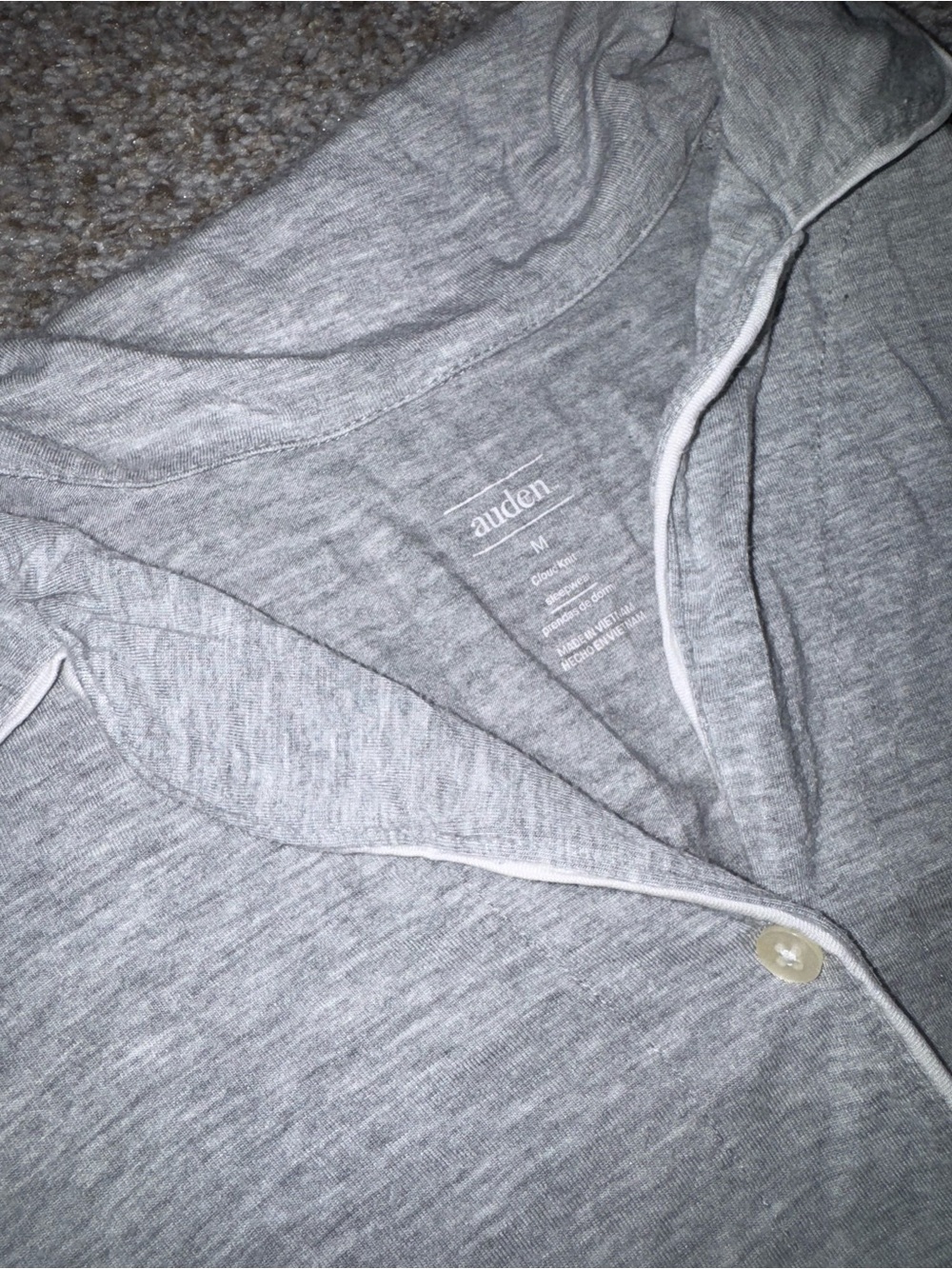 Auden Light Gray Short Sleeve Pajama Set with White Piping - Picture 3 of 3